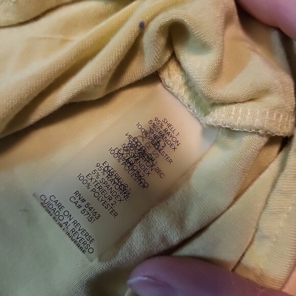 Calvin Klein Womens S Top Yellow Stretch CK Hem Logo Blouse Sleeveless Crew Neck - Picture 5 of 11